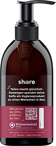 share Flüssigseife Patschuli 250 ml – Seife spendet ein Hygieneprodukt an einen Menschen in Not – vegane Handseife im Seifenspender