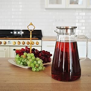 CNGLASS 1100ml/37.5oz Glas-Teekanne mit Infuser,Klarglas-Teekessel mit abnehmbarem Edelstahlsieb,Herdfeste Glas-Teekanne für blühenden und losen Blatttee