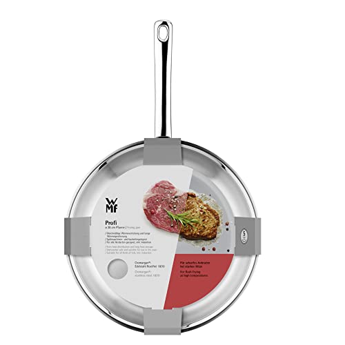 WMF Profi Bratpfanne 28 cm Induktion, Edelstahlpfanne unbeschichtet, Cromargan Edelstahl, backofenfest