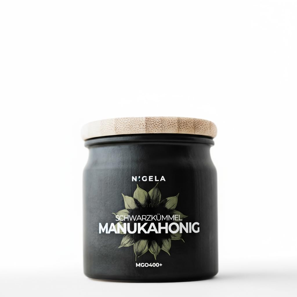 Nigela Manuka Honey MGO 400+ with Black Cumin Oil - Real Wound Healing Honey with High Thymoquinone Content - Certified & Laboratory Tested Manuka Honey from New Zealand - 160 g