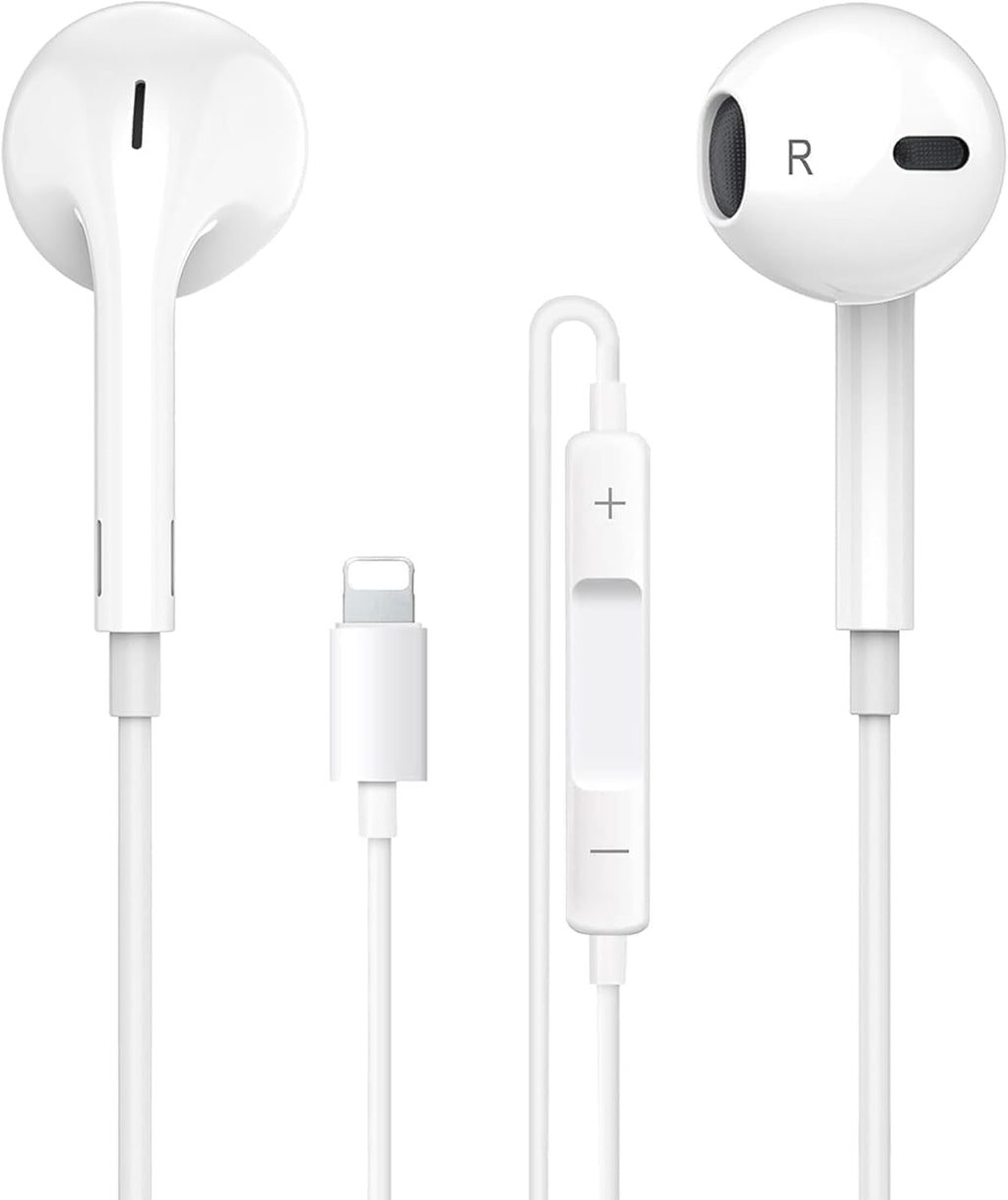 iPhone Headphones with Cable, In-Ear Headphones [MFi Certified], Cable Headphones with Microphone and HiFi Stereo Earphones for iPhone 14/13/12/11 Plus Pro Max/XR/XS/X/SE/8/7/Plus/iPad Supports All