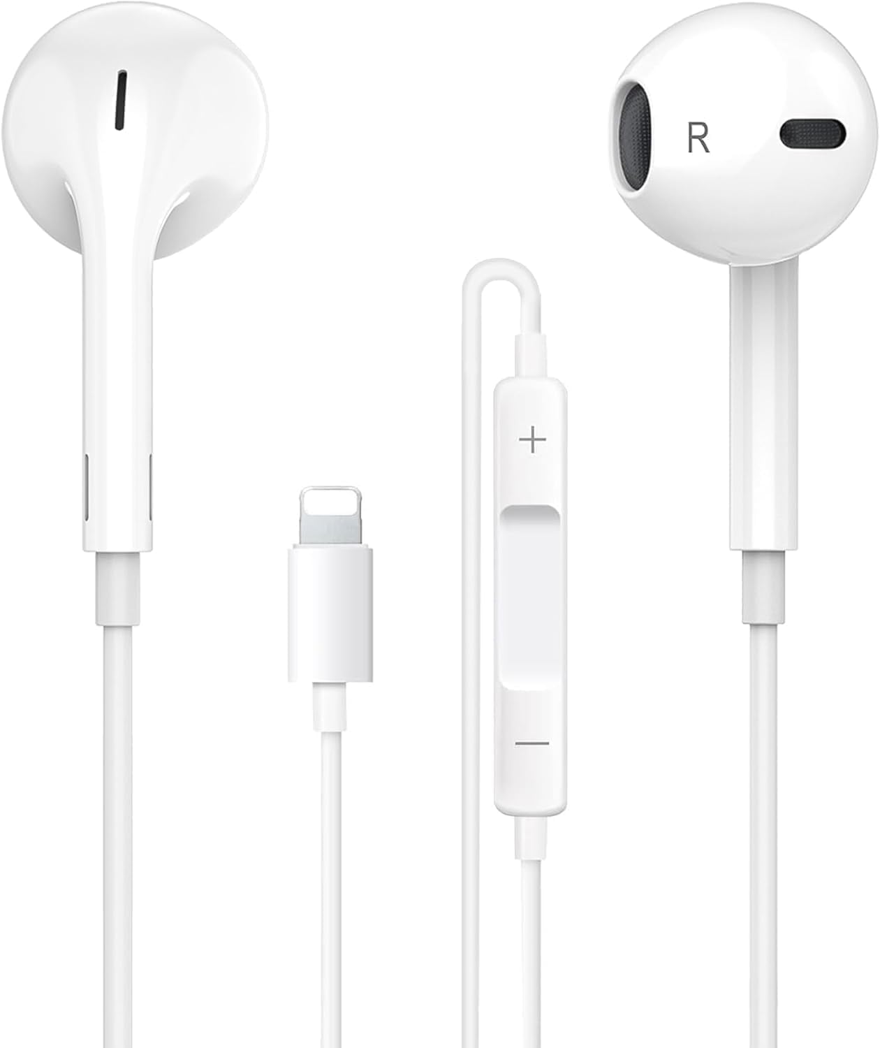 iPhone Headphones with Cable, In-Ear Headphones [MFi Certified], Cable Headphones with Microphone and HiFi Stereo Earphones for iPhone 14/13/12/11 Plus Pro Max/XR/XS/X/SE/8/7/Plus/iPad Supports All