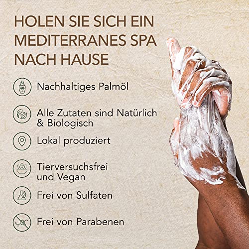 O Naturals 100% Natürliche und Biologische Barseife - Festes Duschgel Naturkosmetic Dusch Seife Vegan Zitrus Seife Hände Gesicht Körper mit Vitamin C & E Hydratiert die Haut