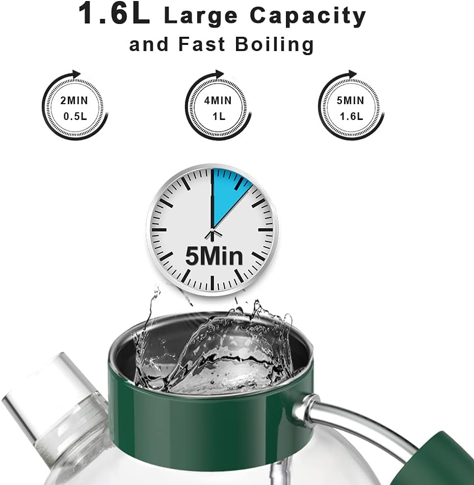 ASCOT Wasserkocher Glas, Elektrischer Wasserkocher Geschenke für Männer/Frauen/Familie 1,5L Schnellkochkessel, Trockengehschutz und automatische Abschaltung (Silber)