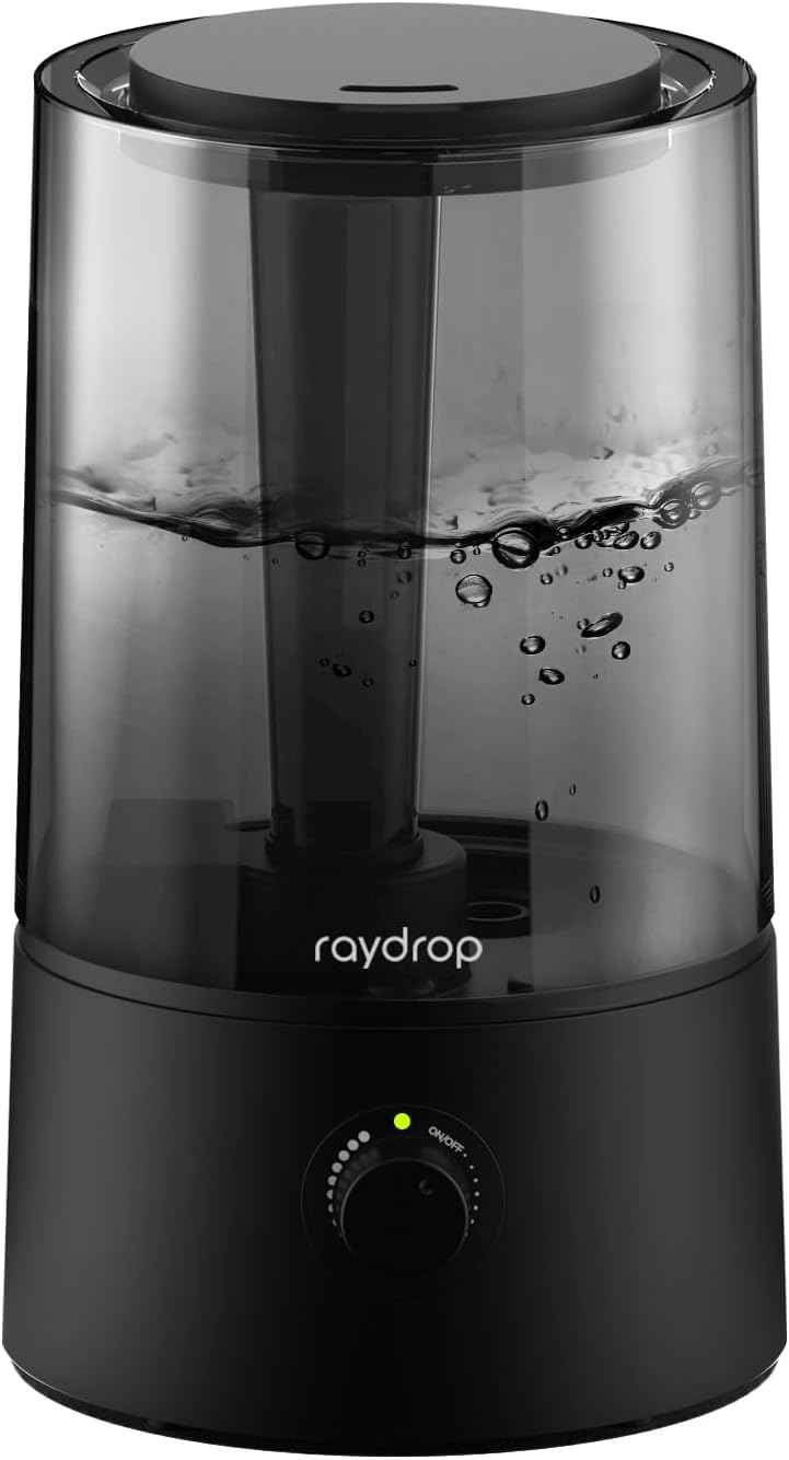raydrop Humidifier for Bedroom & Children's Room, 1.7 L Quiet & Space-Saving Ultrasonic Room Humidifier for Baby & Plants, Easy to Use & Easy to Clean, Automatic Shut-Off