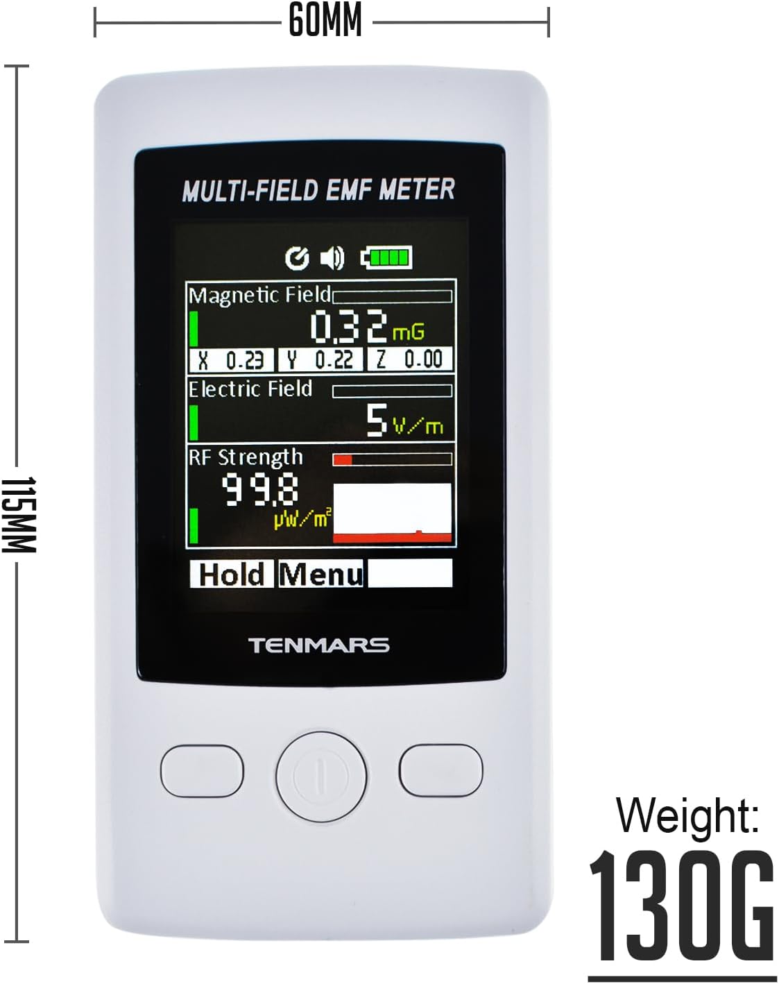 Multi-Field EMF Meter Bag ELF RF Gauß Meter 2000 mg Electromagnetic Electric RF Field Strength Tester with Warning Indicator