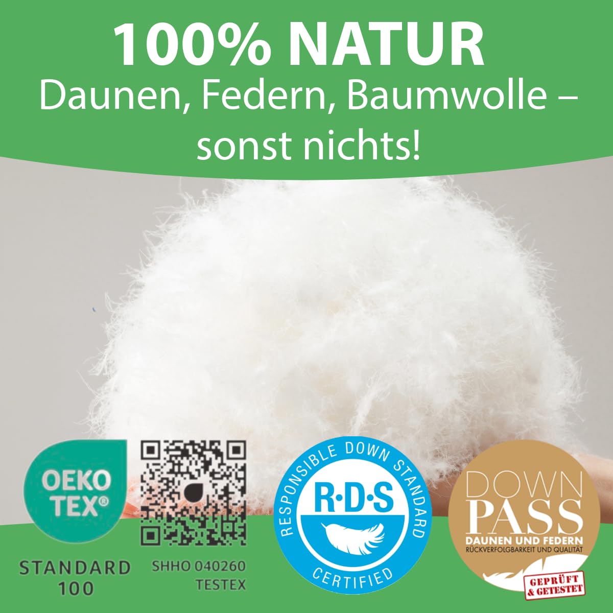 Welldora Komfort Bettdecke 135x200 Winter | 100% Extraweiche Federn & Daunen | Fachärztlich geprüft, Oeko-Tex, Allergiker | Zertifiziert für Tierwohl | Dicke extrawarme Winterdecke Daunendecke