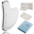 Rena Chris Stainless Steel Gua Sha Stone, Guasha Stone for Jaw Lines Firming and Reducing Face Swelling, Skin Care Gift - Silver