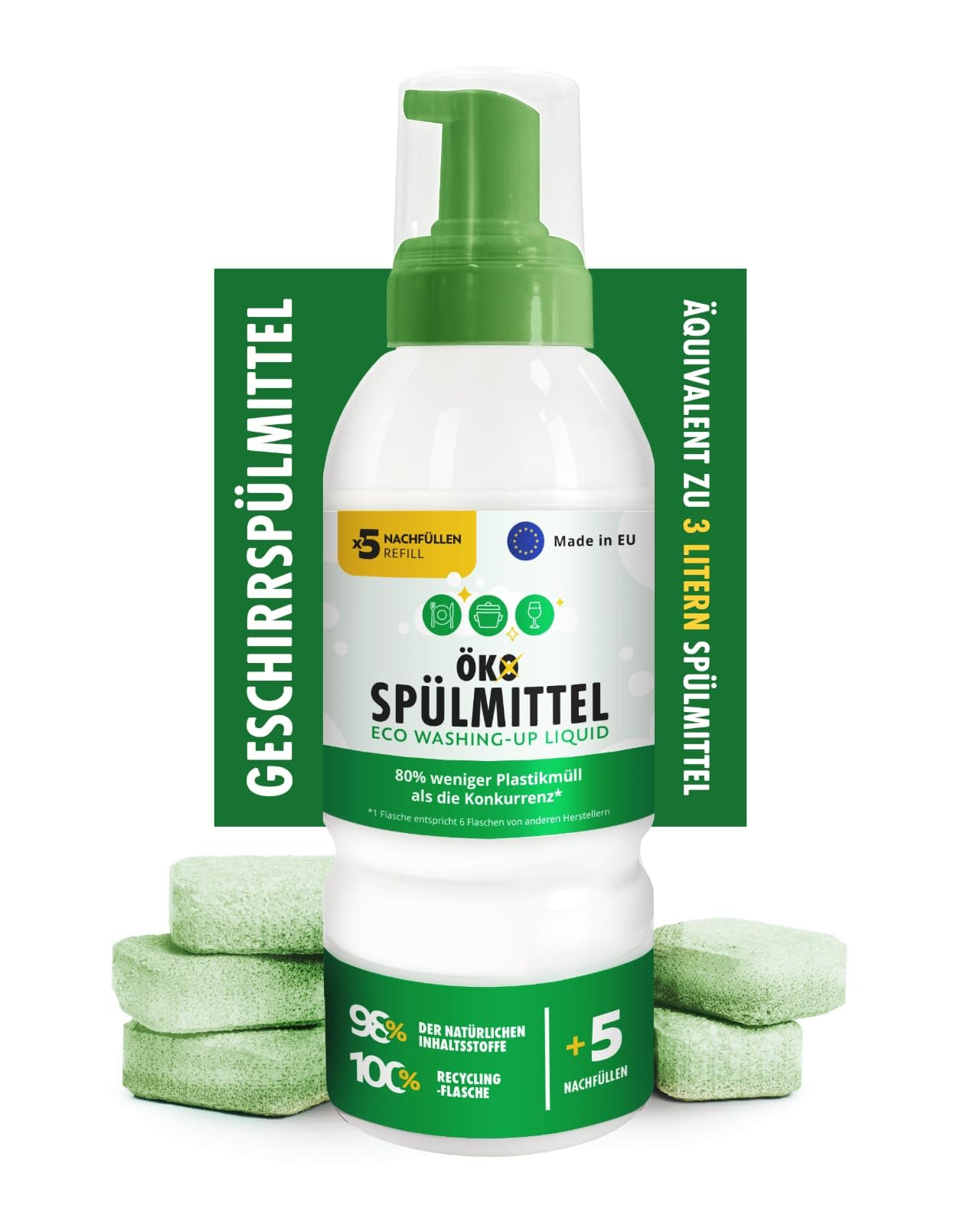 Öko Spülmaschinentabs Ohne Plastik All in One [30st.] Vorrat Für Einen Monat Zitronenduft Dreilagig Eco Geschirrspültabs Dishwasher Tablets Spülmaschinen Tabs Für Geschirrspüler