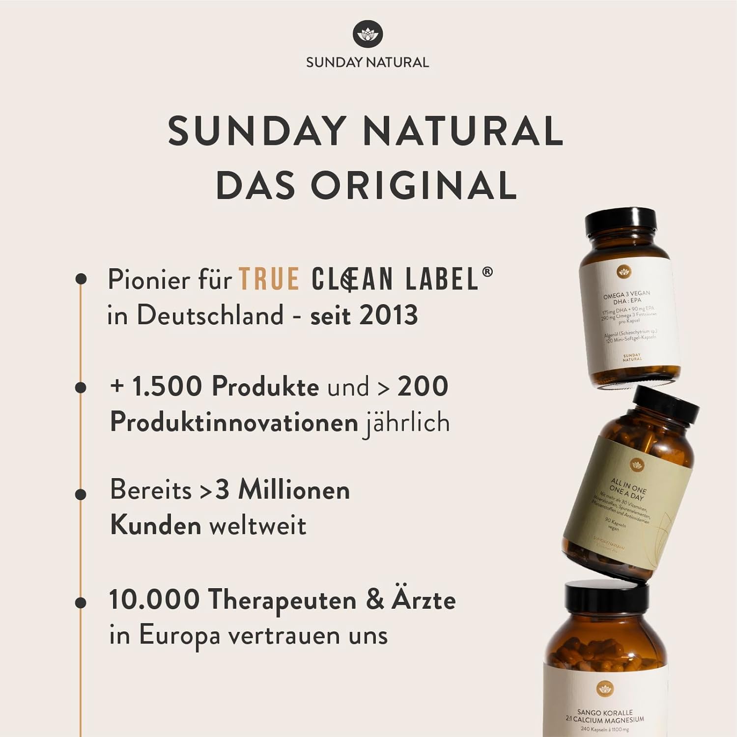 SUNDAY NATURAL® Omega 3 Vegan - 120 Softgel Kapseln - 1.000 mg Algenöl pro Tagesdosis: 350 mg DHA und 180 mg EPA - Leicht schluckbare Omega 3 Kapseln hochdosiert - Laborgeprüft