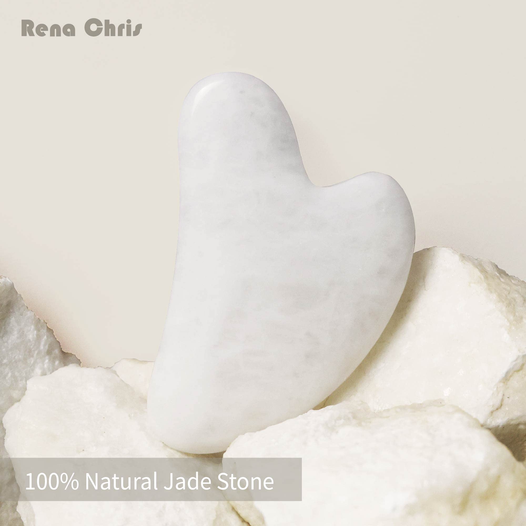 Rena Chris Stainless Steel Gua Sha Stone, Guasha Stone for Jaw Lines Firming and Reducing Face Swelling, Skin Care Gift - Silver