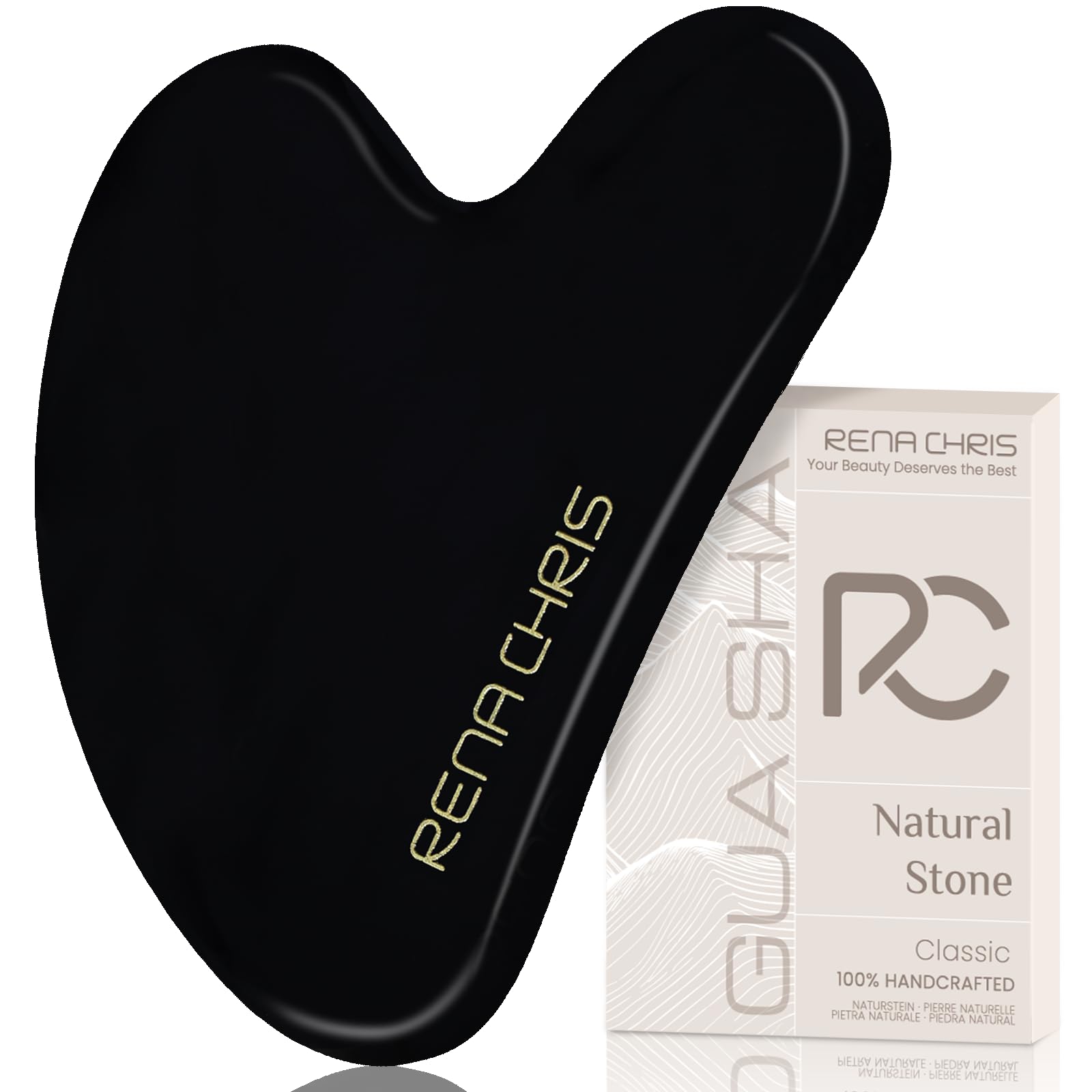 Rena Chris Stainless Steel Gua Sha Stone, Guasha Stone for Jaw Lines Firming and Reducing Face Swelling, Skin Care Gift - Silver