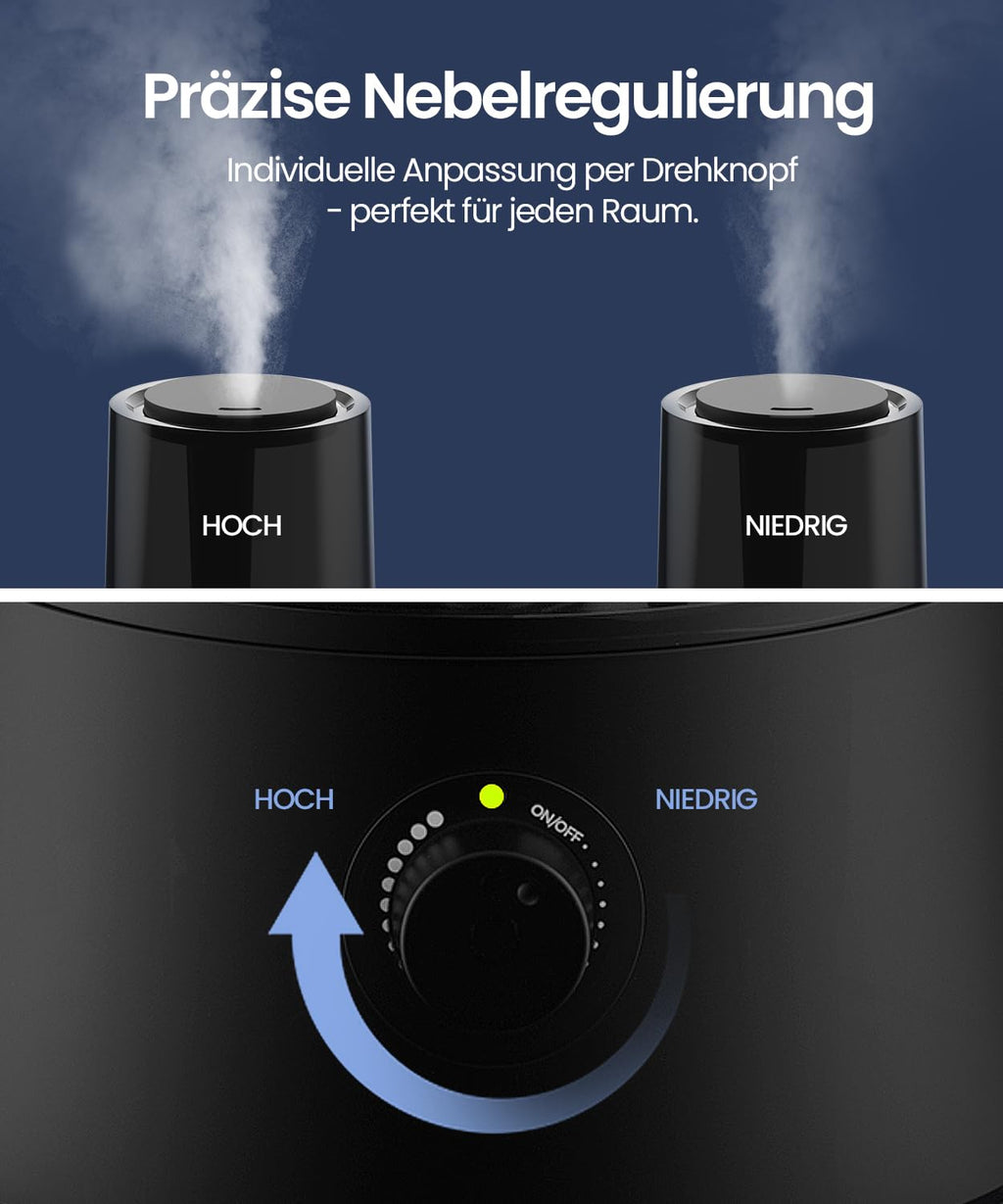 raydrop Humidifier for Bedroom & Children's Room, 1.7 L Quiet & Space-Saving Ultrasonic Room Humidifier for Baby & Plants, Easy to Use & Easy to Clean, Automatic Shut-Off