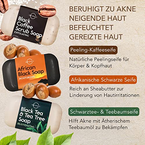 O Naturals 100% Natürliche und Biologische Barseife - Festes Duschgel Naturkosmetic Dusch Seife Vegan Zitrus Seife Hände Gesicht Körper mit Vitamin C & E Hydratiert die Haut
