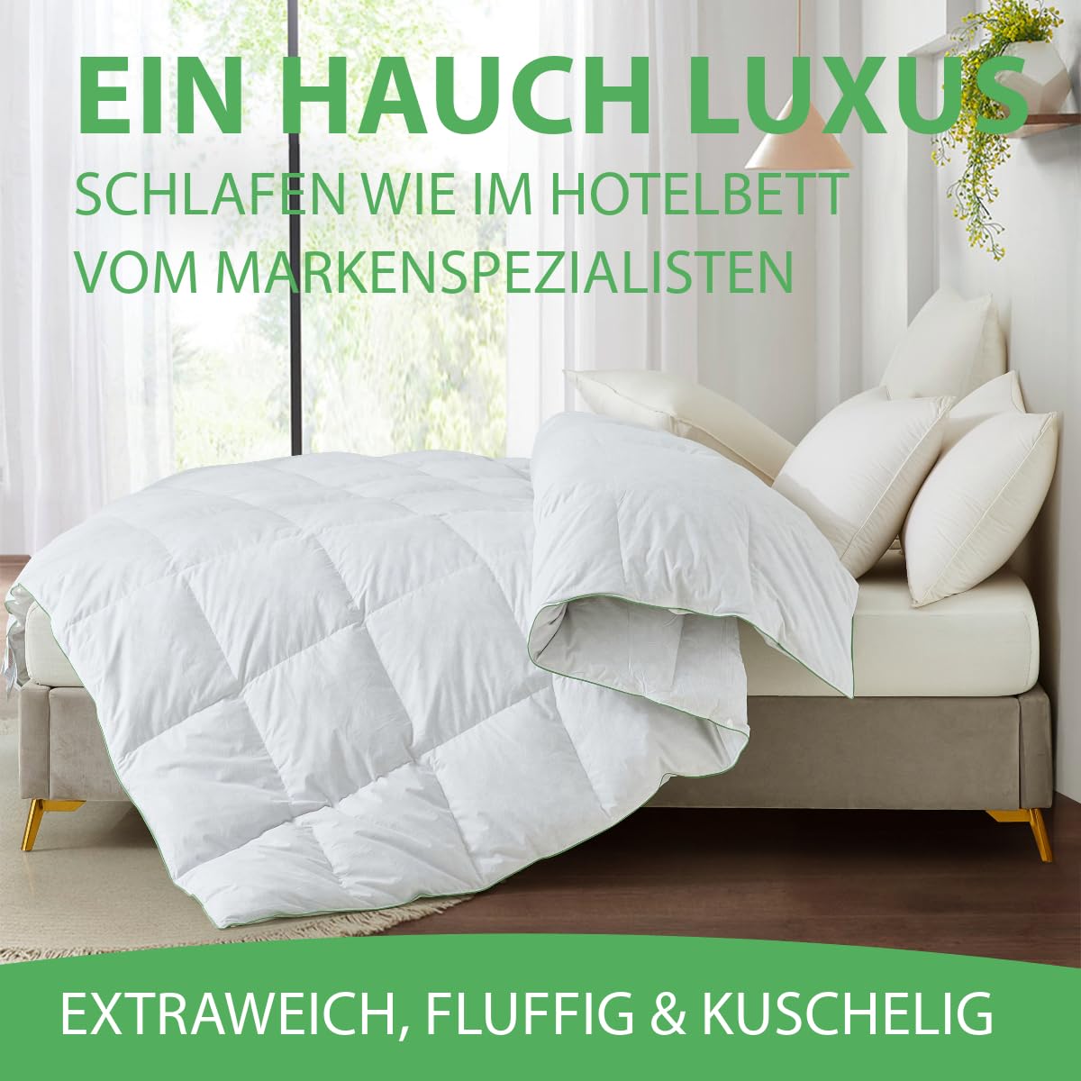 Welldora Komfort Bettdecke 135x200 Winter | 100% Extraweiche Federn & Daunen | Fachärztlich geprüft, Oeko-Tex, Allergiker | Zertifiziert für Tierwohl | Dicke extrawarme Winterdecke Daunendecke