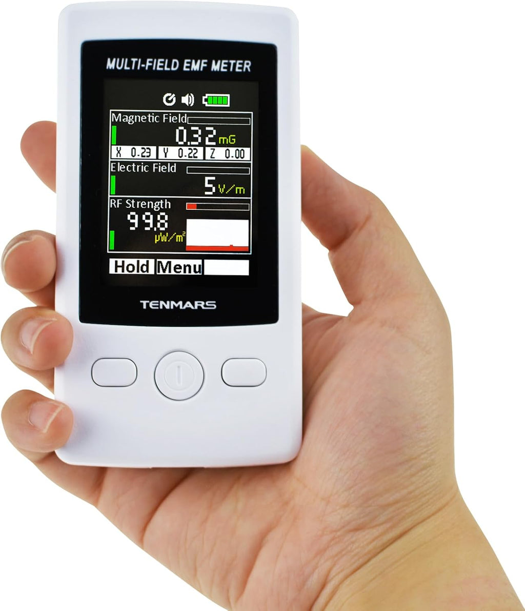 Multi-Field EMF Meter Bag ELF RF Gauß Meter 2000 mg Electromagnetic Electric RF Field Strength Tester with Warning Indicator