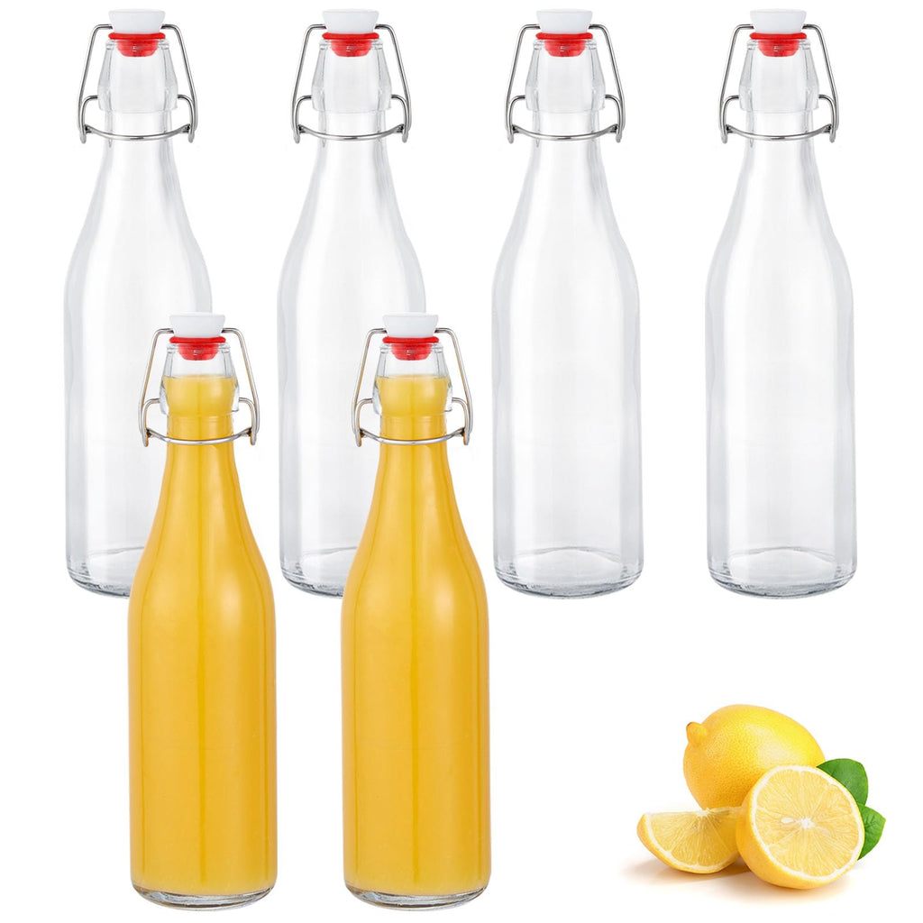 Glasflaschen 250ml mit Bügelverschluss, 10 Stück Kleine Flaschen Zum Befüllen, Bügelflasche zum Befüllen, Saftflasche für Öl, Essig, Saft & Limonade