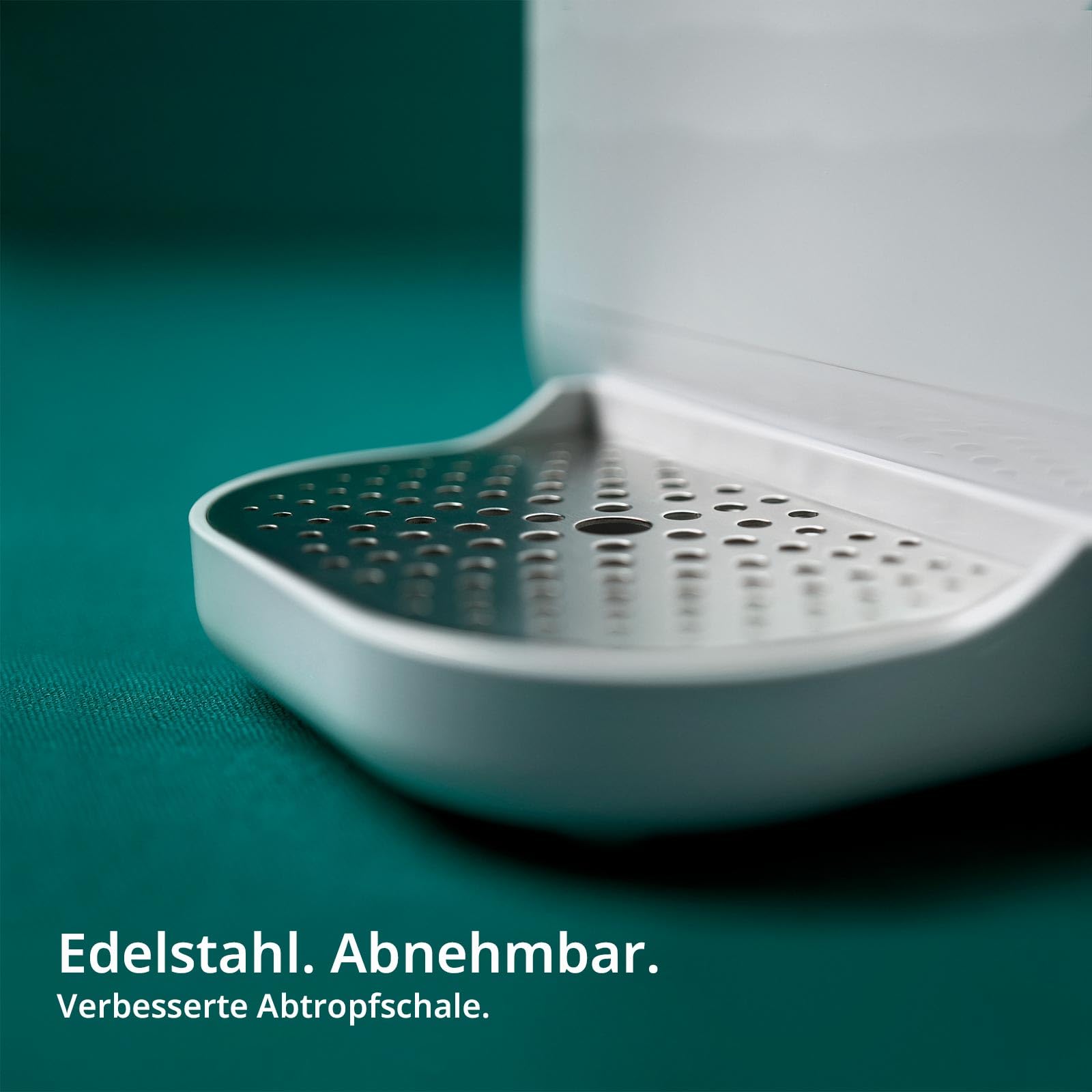 OsmoFresh Auftisch Osmoseanlage Quella Pro Black | mit Heißwasserspender | 6 Temperaturstufen | 7-Fach Umkehrosmose Filterung | Wasserfilter für Küche Büro Wohnmobil | kalkfreies Trinkwasser | UV