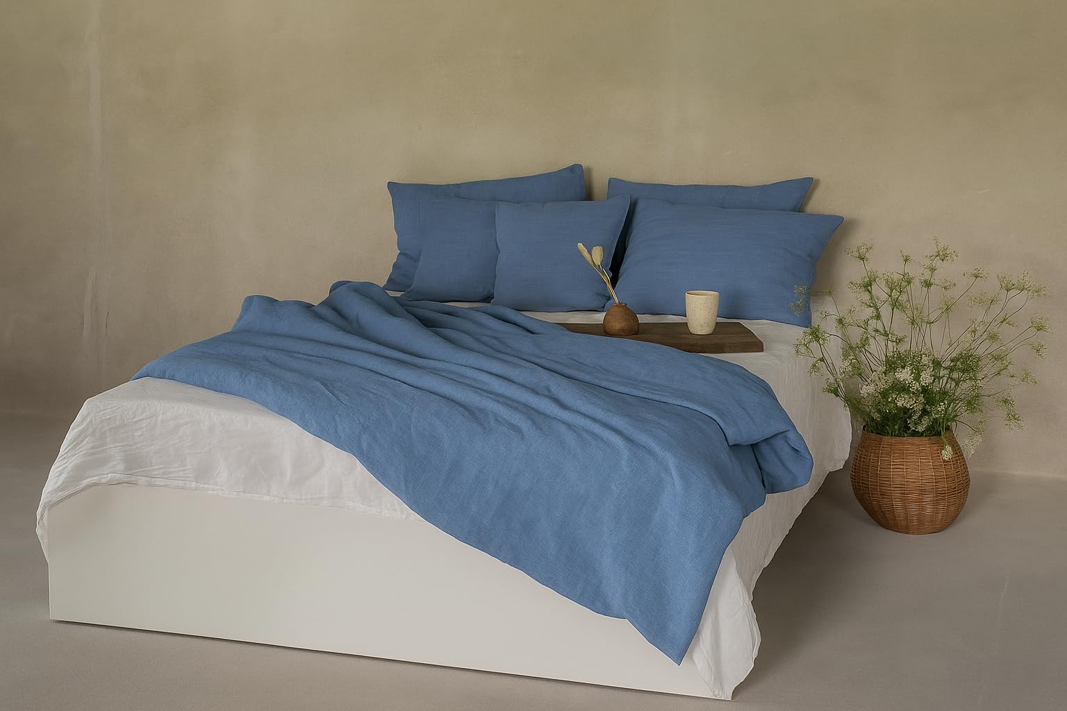 Linen Bed Linen Set, 100% Natural Linen Bed Linen, Stonewashed
