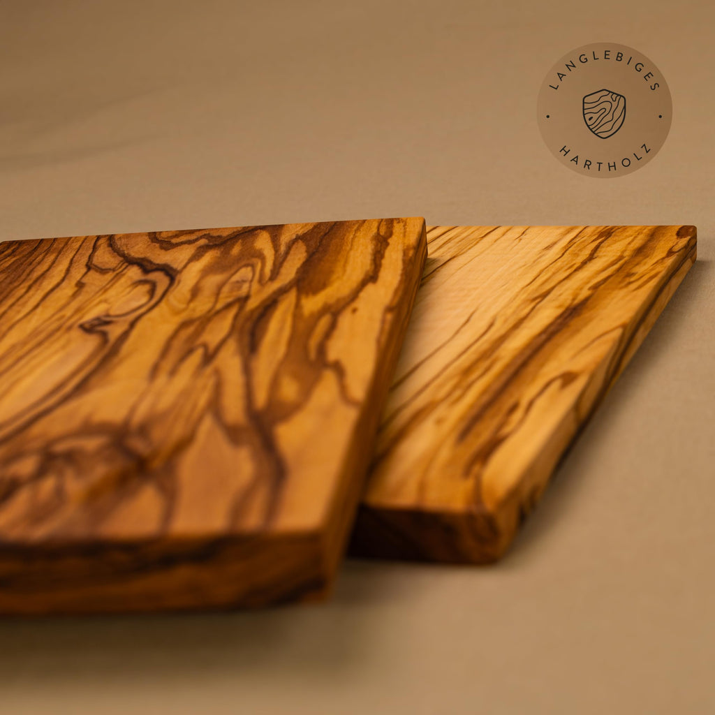 DAS OLIVENHOLZBRETT® / Olivenholz Schneidebrett rechteckig/Frühstücksbrett aus Holz/Brotzeit-Frühstücksbrettchen rechteckig/Vesperbrett, Jausenbrett aus Olivenholz / 30cm x 17cm x 2cm