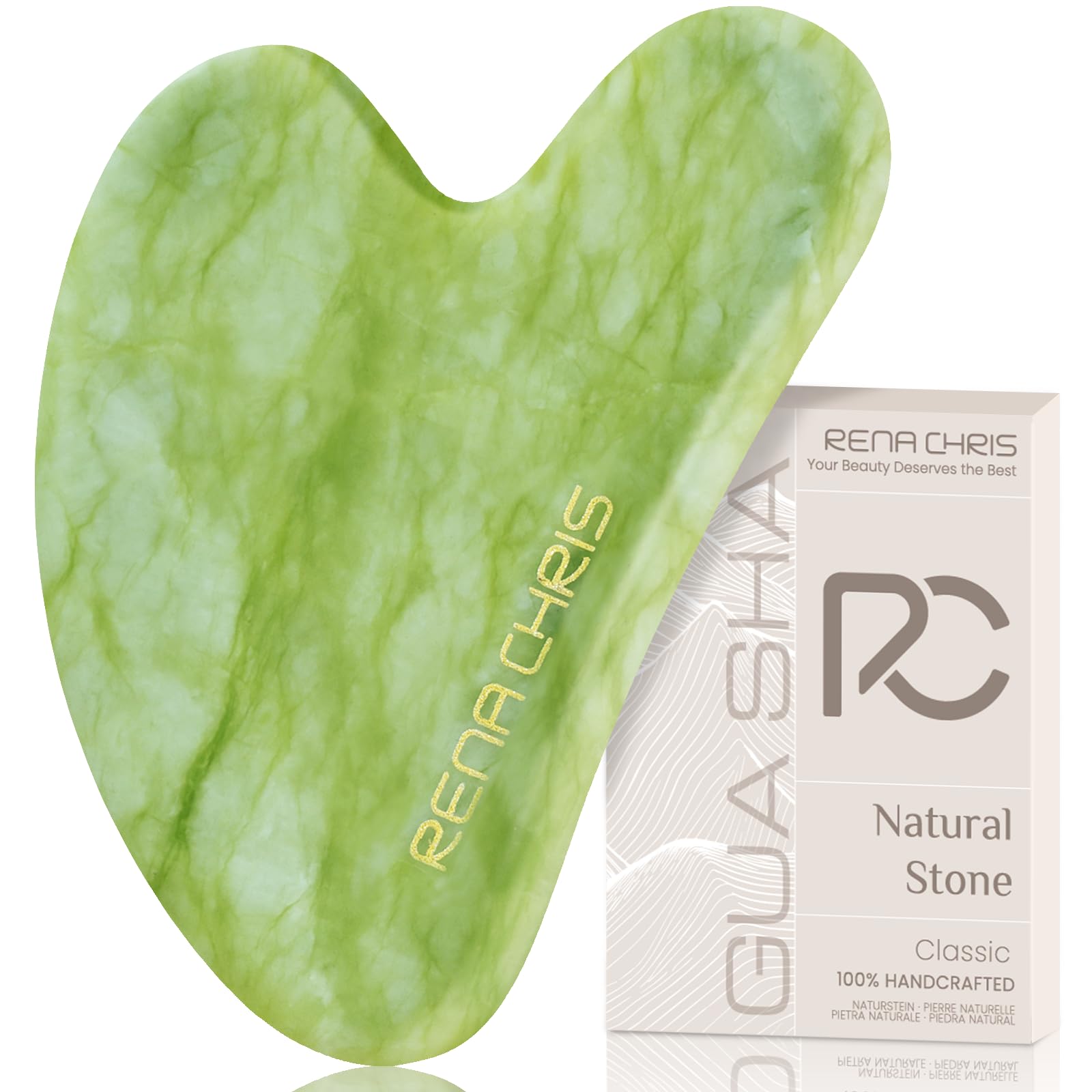 Rena Chris Stainless Steel Gua Sha Stone, Guasha Stone for Jaw Lines Firming and Reducing Face Swelling, Skin Care Gift - Silver