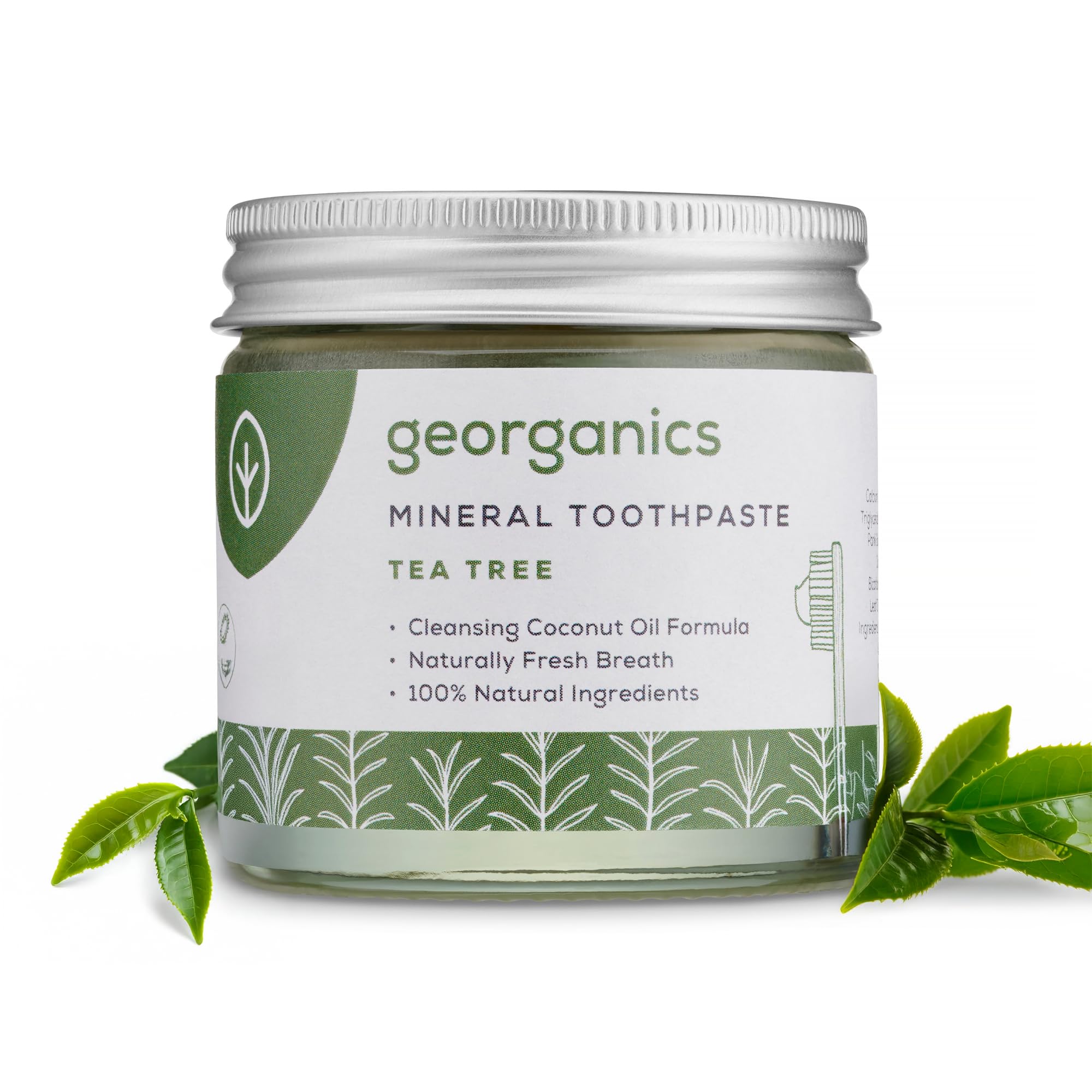 Georganics Natural Toothpaste 120ml - Spearmint | Remineralising Natural Toothpaste, Fluoride Free + SLS Free (120ml)