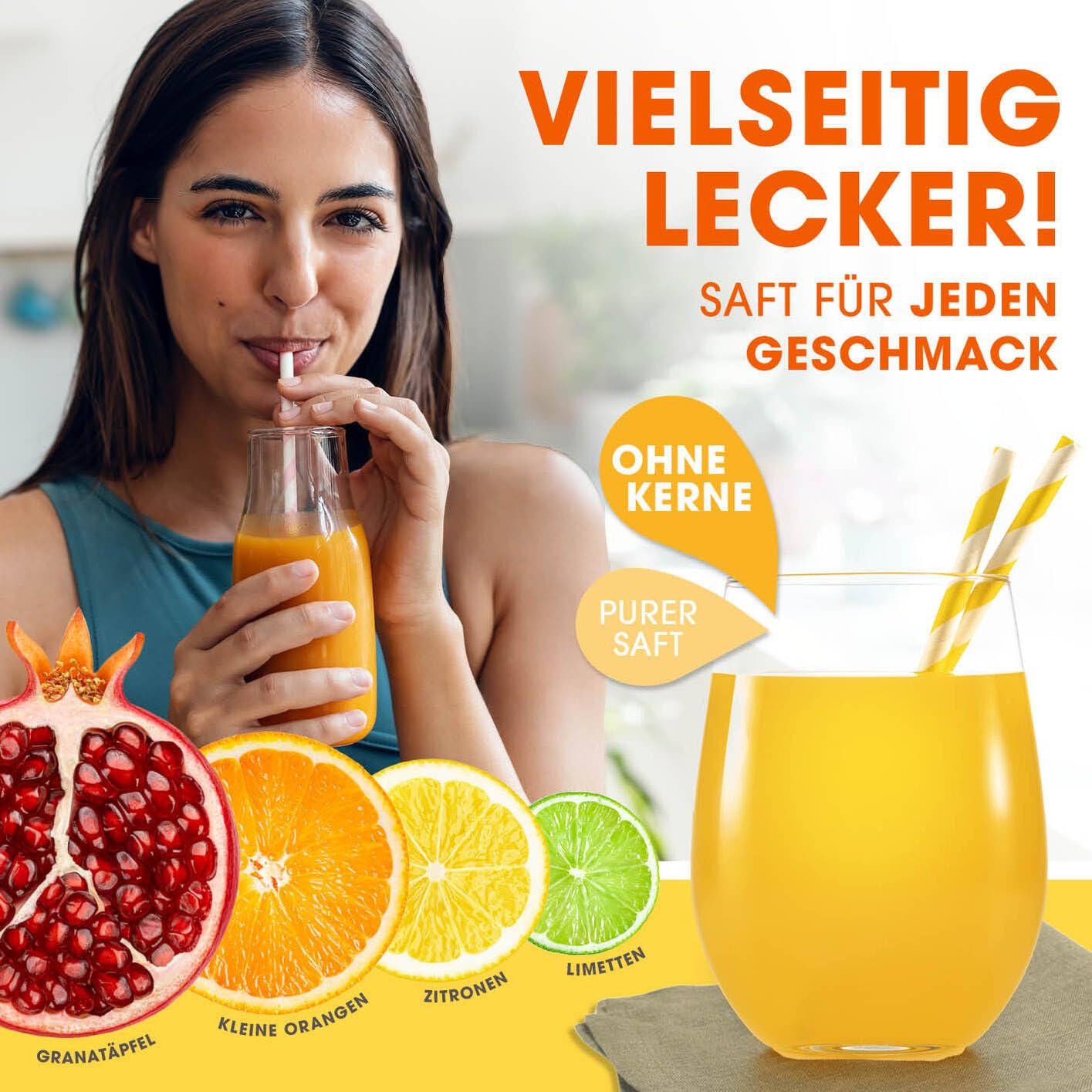 Lumaland Juicer Made of Stainless Steel, High-quality Citrus Juicer With Lever In Various Designs