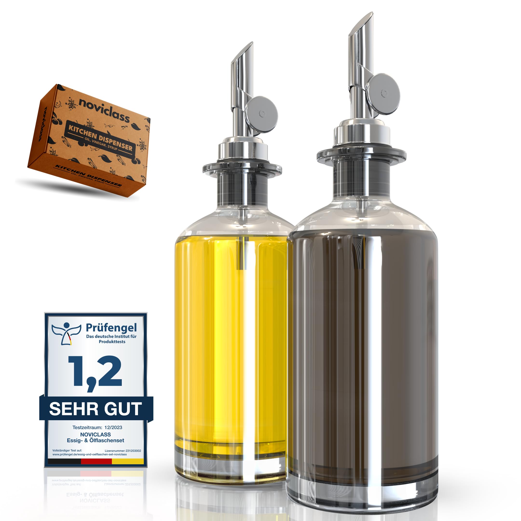 Ölflasche Essig und Ölflaschen Set Flaschen zum Befüllen (2x500ml ohne Etiketten und Trichter)