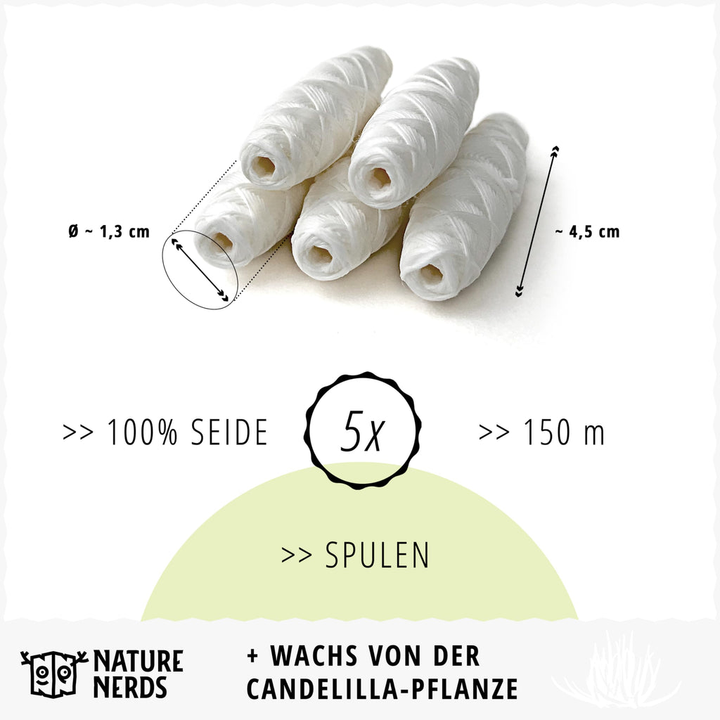 Nature Nerds - Plastic-Free Natural Dental Floss in Glass Bottle Waxed with Candelilla - 30m (30)