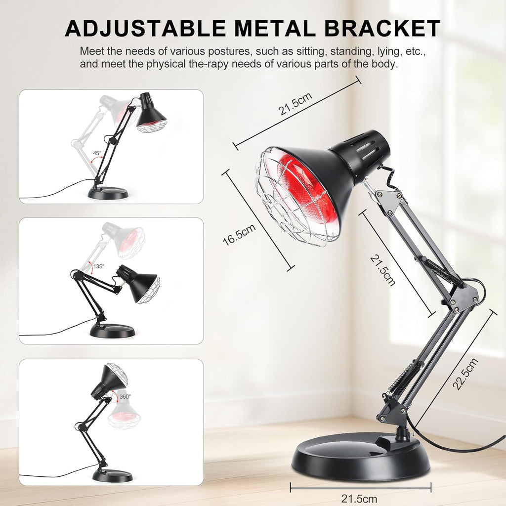 Infrarotlampe Wärmelampe 150 watt Rotlichtlampe Infrarotlicht Heimgebrauch Infrarotlicht-Rotlicht-Wärmelampen Temperatur einstellbar Infrarotlichtlampe