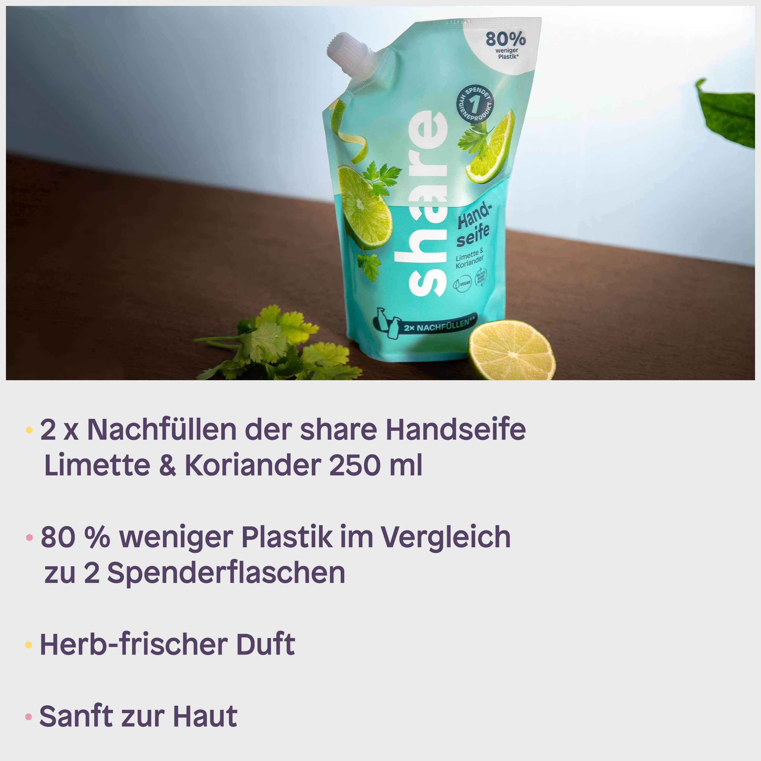 share Flüssigseife Patschuli 250 ml – Seife spendet ein Hygieneprodukt an einen Menschen in Not – vegane Handseife im Seifenspender