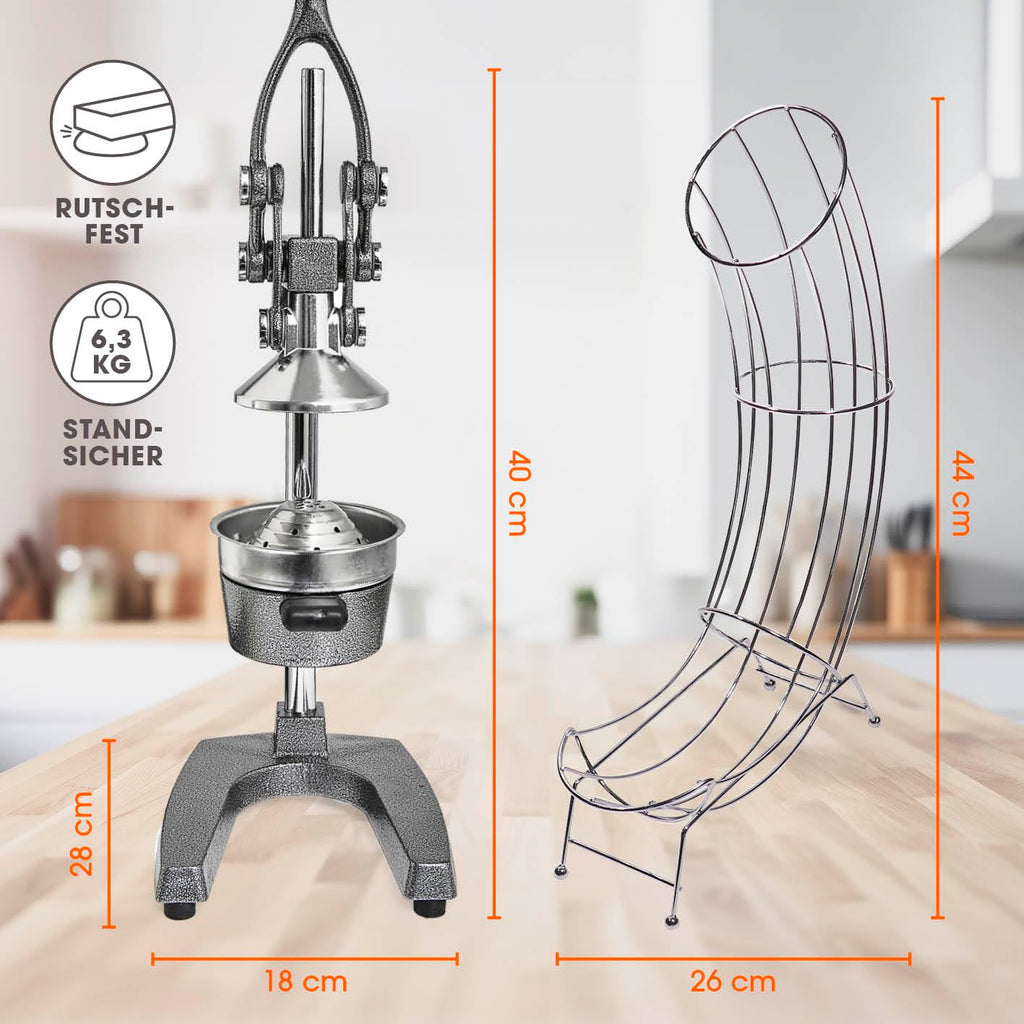 Lumaland Juicer Made of Stainless Steel, High-quality Citrus Juicer With Lever In Various Designs