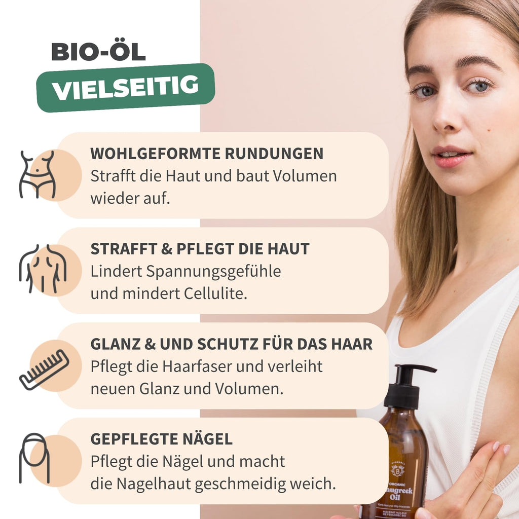 BIONOBLE Rizinusöl Kaltgepresst Bio - 100% Natürlich, Ohne Hexan - Wachstumsfördernd, Repariert - Rizinusöl Bio Haare, Wimpern, Augenbrauen, Haut - Castor Oil - Glasflasche mit Pumpe - 200ml