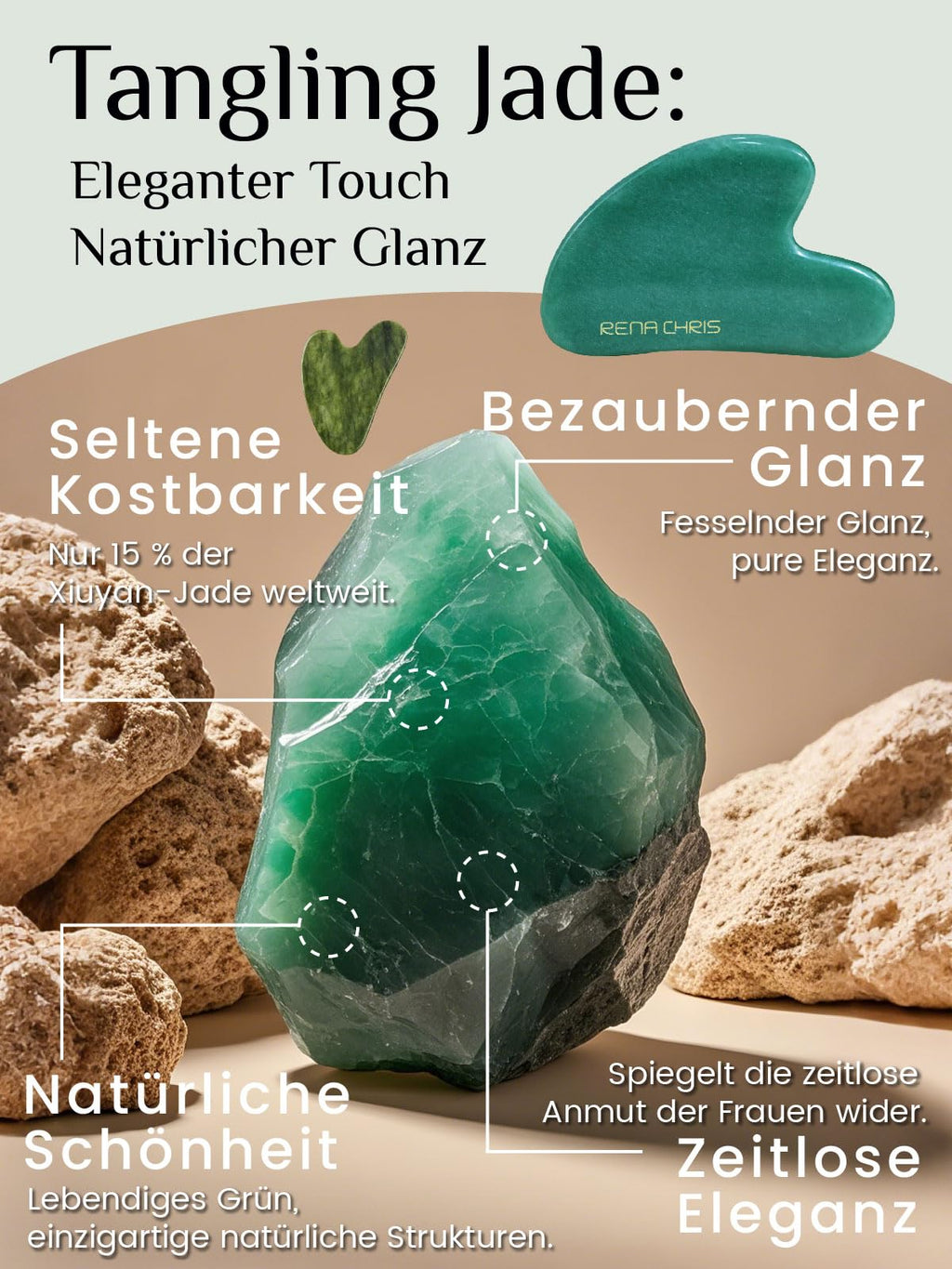 Rena Chris Stainless Steel Gua Sha Stone, Guasha Stone for Jaw Lines Firming and Reducing Face Swelling, Skin Care Gift - Silver