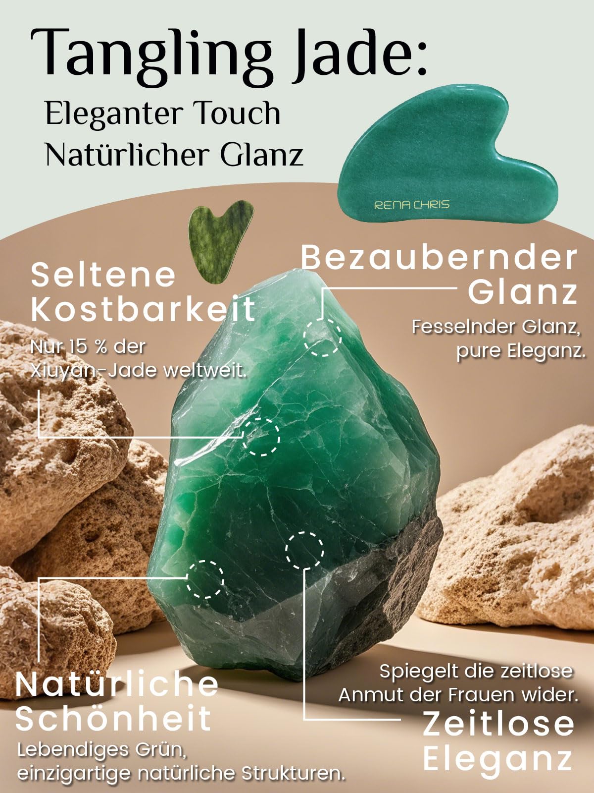 Rena Chris Stainless Steel Gua Sha Stone, Guasha Stone for Jaw Lines Firming and Reducing Face Swelling, Skin Care Gift - Silver