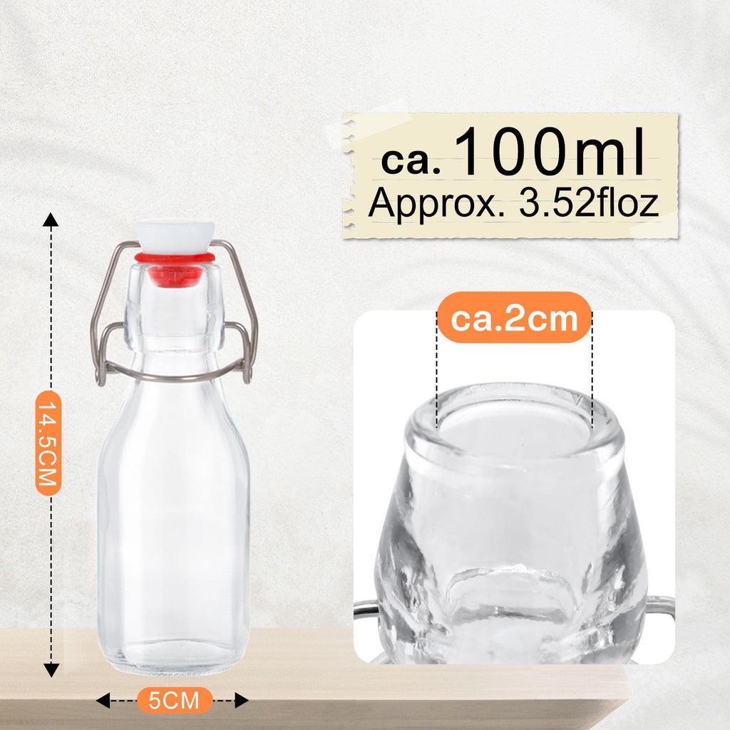 Glasflaschen 250ml mit Bügelverschluss, 10 Stück Kleine Flaschen Zum Befüllen, Bügelflasche zum Befüllen, Saftflasche für Öl, Essig, Saft & Limonade