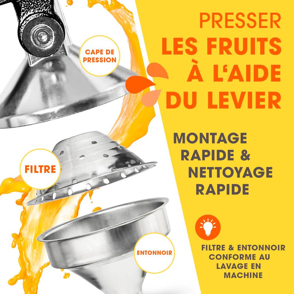 Lumaland Juicer Made of Stainless Steel, High-quality Citrus Juicer With Lever In Various Designs