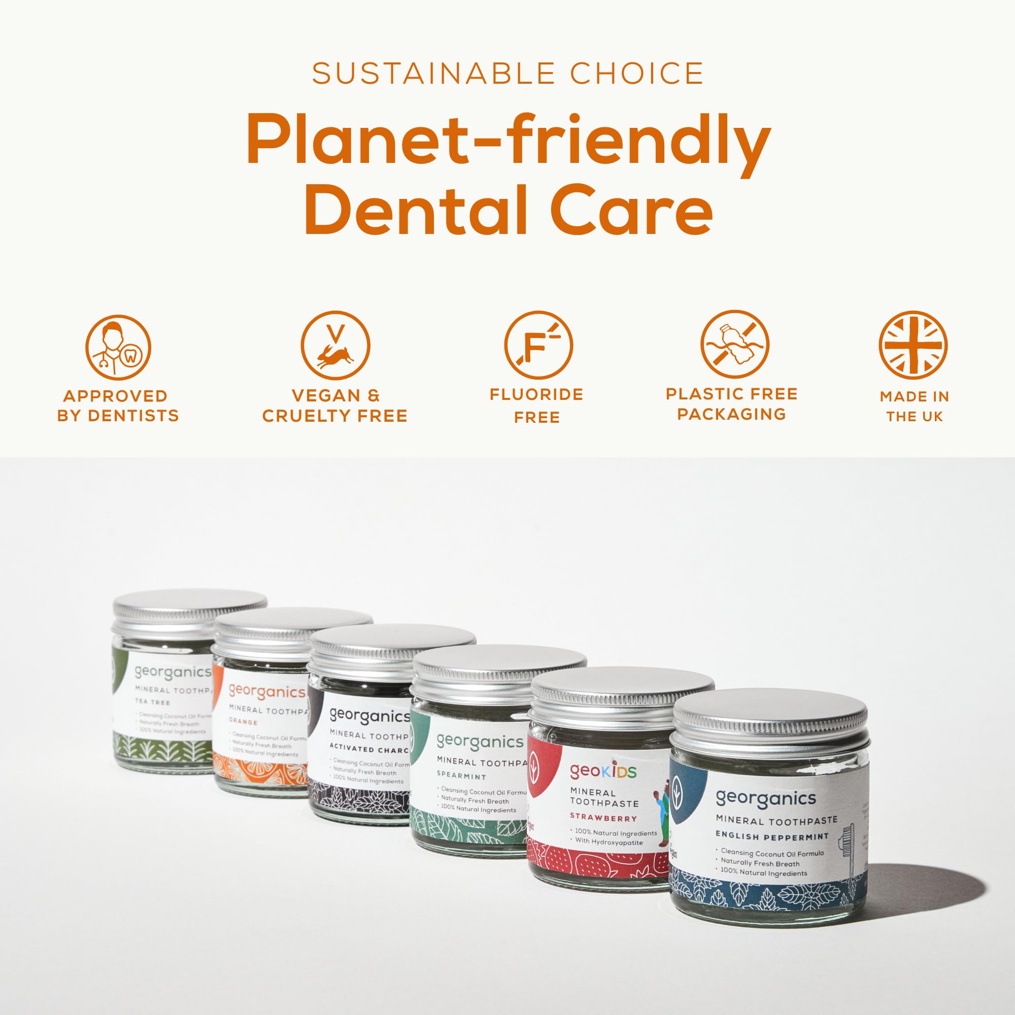 Georganics Natural Toothpaste 120ml - Spearmint | Remineralising Natural Toothpaste, Fluoride Free + SLS Free (120ml)