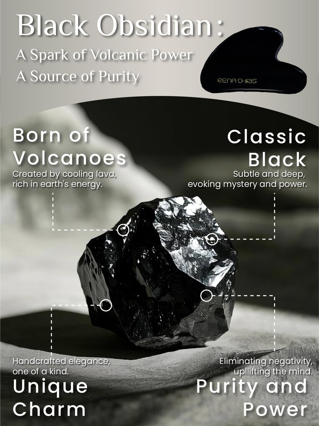 Rena Chris Stainless Steel Gua Sha Stone, Guasha Stone for Jaw Lines Firming and Reducing Face Swelling, Skin Care Gift - Silver