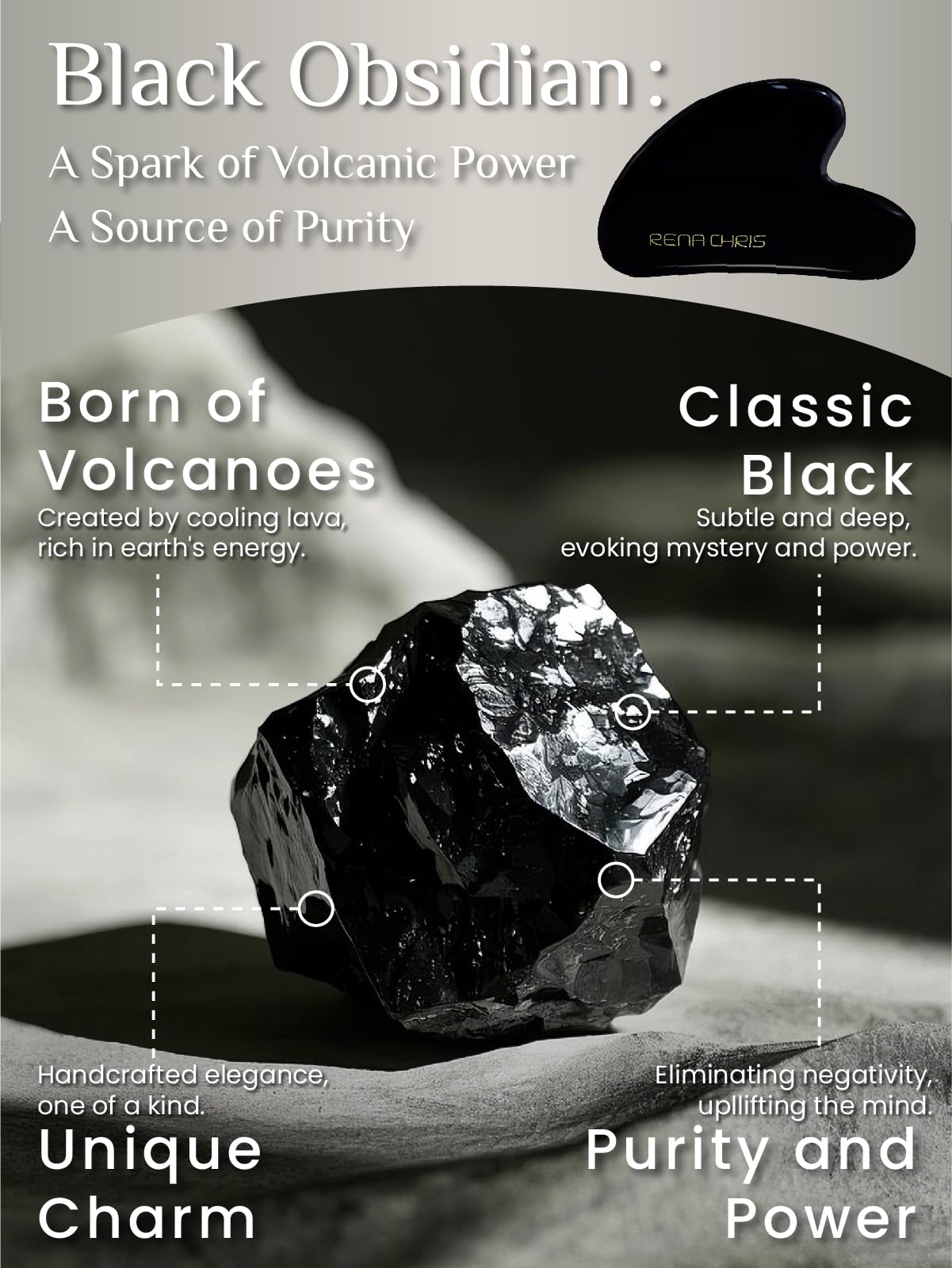 Rena Chris Stainless Steel Gua Sha Stone, Guasha Stone for Jaw Lines Firming and Reducing Face Swelling, Skin Care Gift - Silver