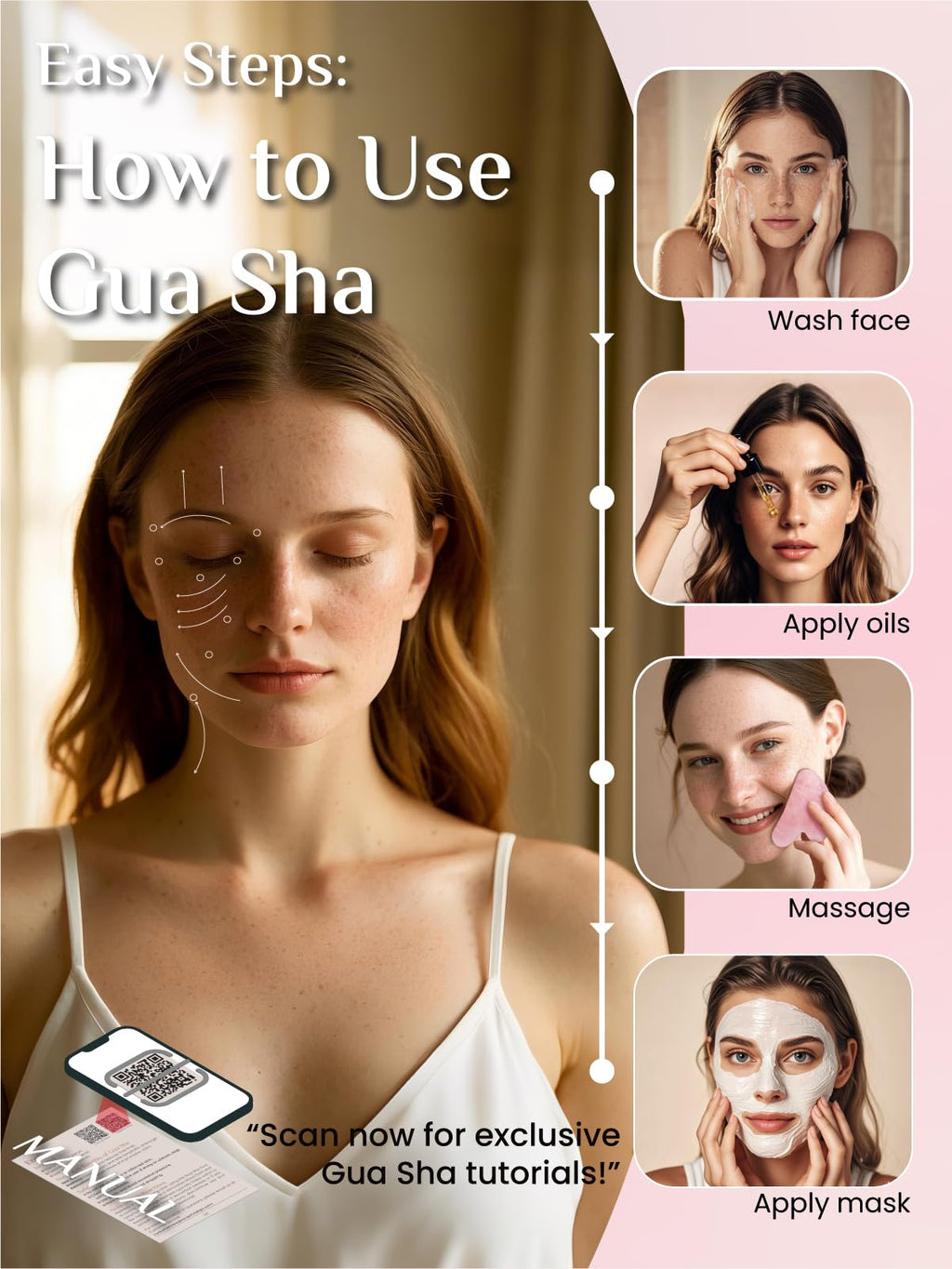 Rena Chris Stainless Steel Gua Sha Stone, Guasha Stone for Jaw Lines Firming and Reducing Face Swelling, Skin Care Gift - Silver