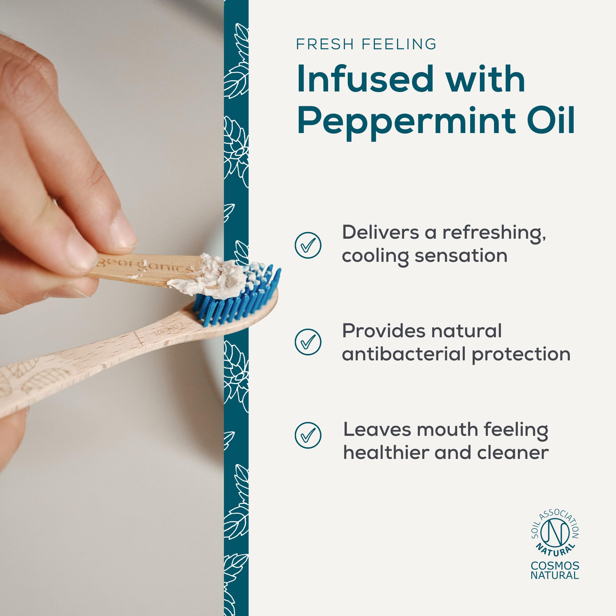 Georganics Natural Toothpaste 120ml - Spearmint | Remineralising Natural Toothpaste, Fluoride Free + SLS Free (120ml)