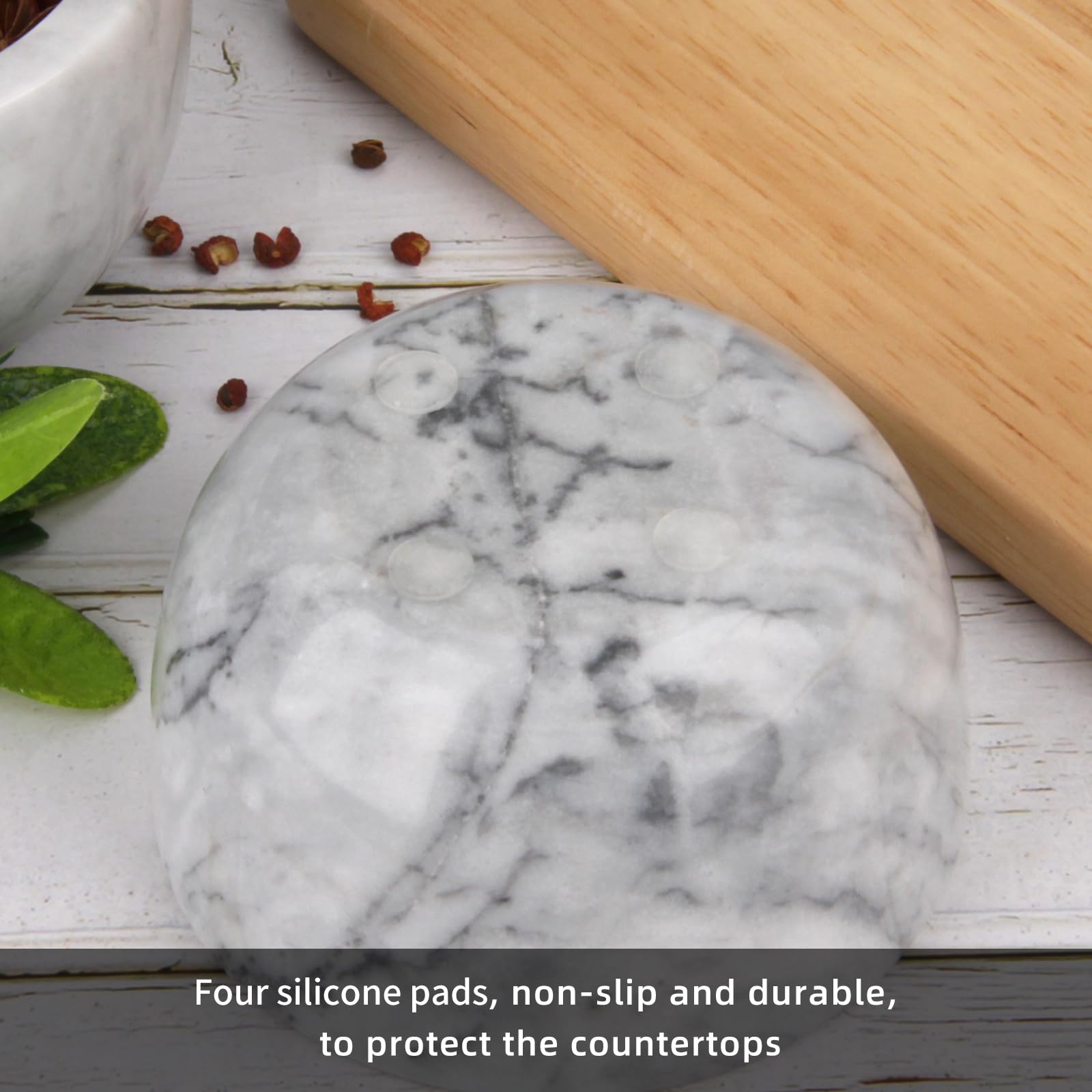 Salzdose Marmor mit Holzdeckel und Löffel Salz- oder Pfefferstreuerschale aus Stein, Salzstreuer, Salzbehälter Gewürzbehälter, Behälter, Behälterhalter, Behälter für die Küche (Schwarze Schüssel)