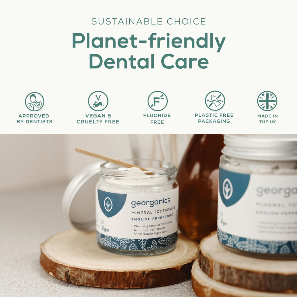 Georganics Natural Toothpaste 120ml - Spearmint | Remineralising Natural Toothpaste, Fluoride Free + SLS Free (120ml)