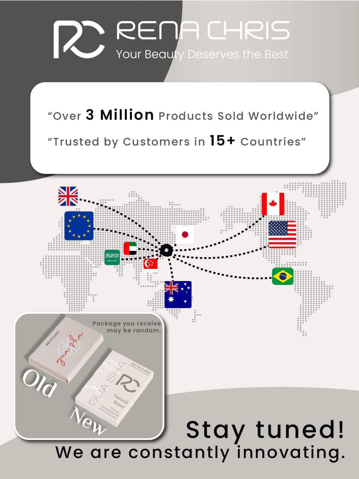 Rena Chris Stainless Steel Gua Sha Stone, Guasha Stone for Jaw Lines Firming and Reducing Face Swelling, Skin Care Gift - Silver