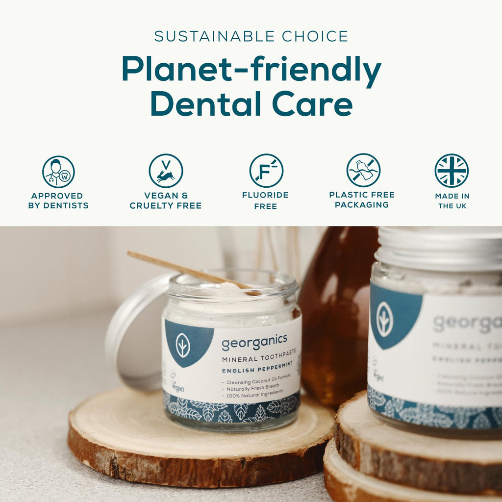 Georganics Natural Toothpaste 120ml - Spearmint | Remineralising Natural Toothpaste, Fluoride Free + SLS Free (120ml)