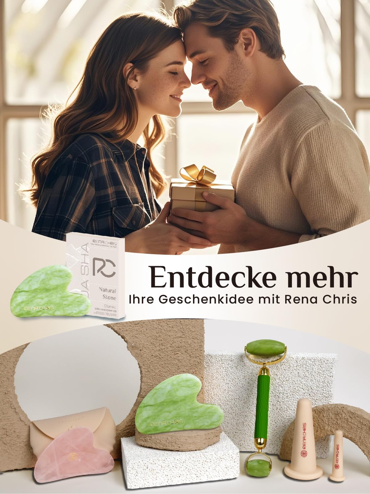 Rena Chris Stainless Steel Gua Sha Stone, Guasha Stone for Jaw Lines Firming and Reducing Face Swelling, Skin Care Gift - Silver