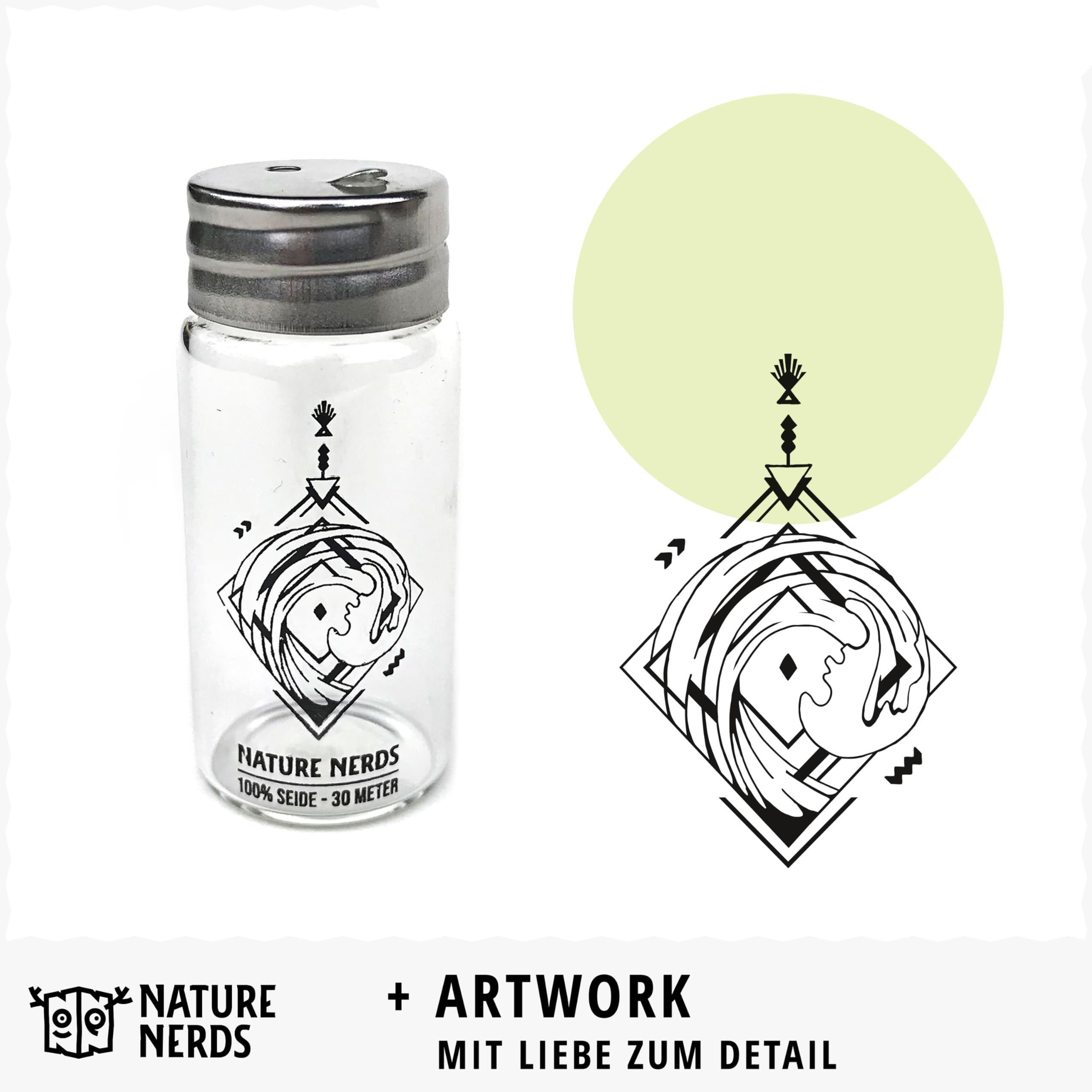 Nature Nerds - Plastic-Free Natural Dental Floss in Glass Bottle Waxed with Candelilla - 30m (30)