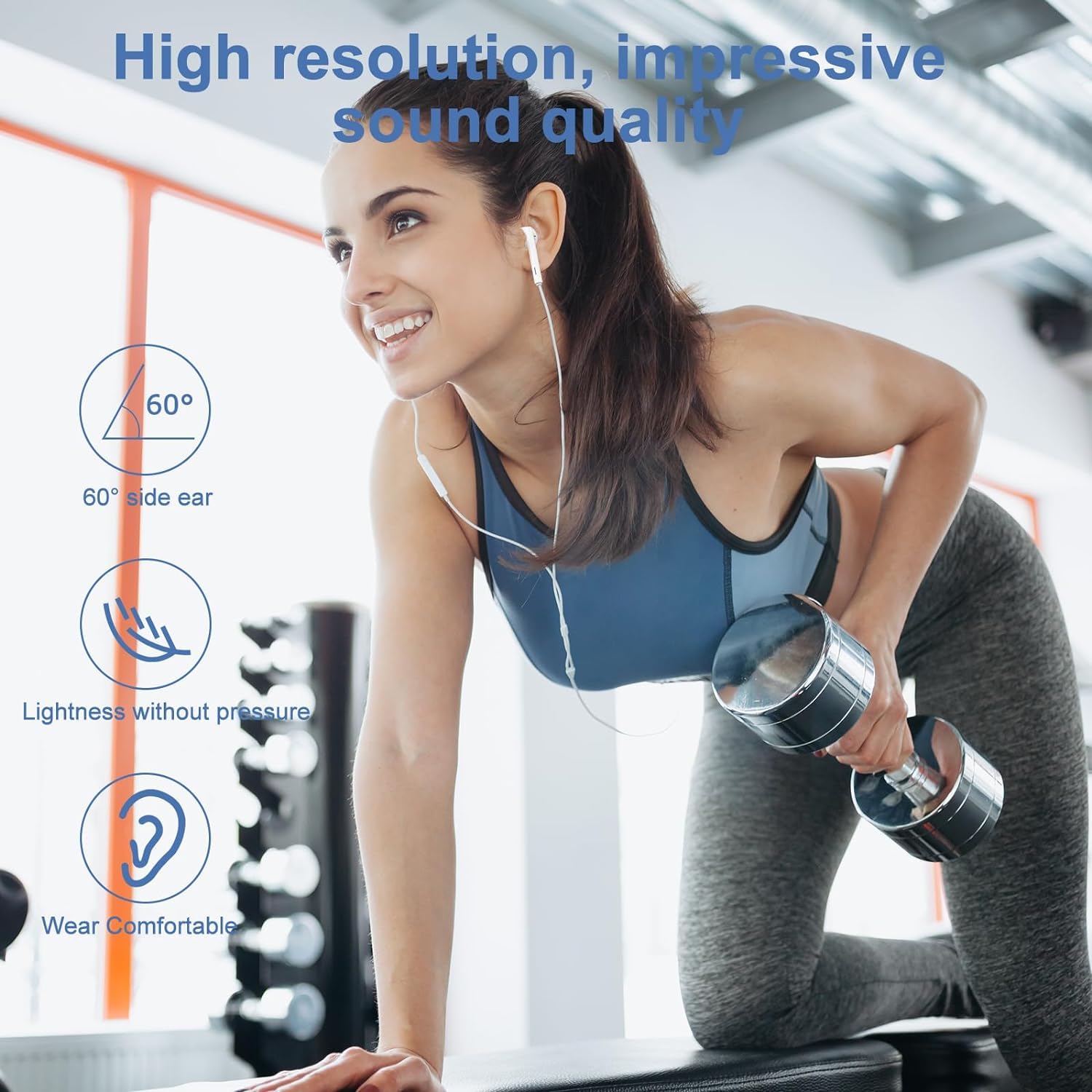 iPhone Headphones with Cable, In-Ear Headphones [MFi Certified], Cable Headphones with Microphone and HiFi Stereo Earphones for iPhone 14/13/12/11 Plus Pro Max/XR/XS/X/SE/8/7/Plus/iPad Supports All