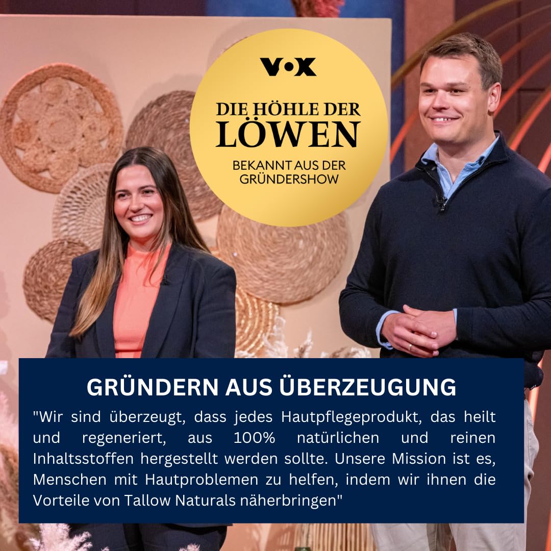 TALLOW Naturals Barrier Repair Pure - Known from the Lion Cave - 100% Organic Beef Tallow Cream, Organic Beef Tallow Skincare, from Germany from Grass-Fed Cattle (120 ml)